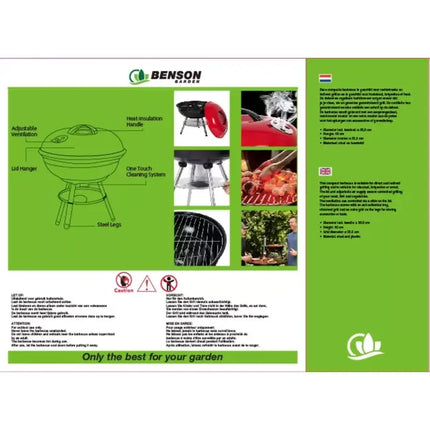 Benson Compacte Kogelbarbecue - Ø 44 cm - Hoogte 70 cm - Op Wielen