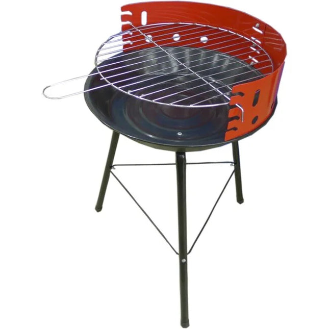 Benson Compacte Houtskoolbarbecue - 36 cm - 4-Niveaus - Rood/Zwart