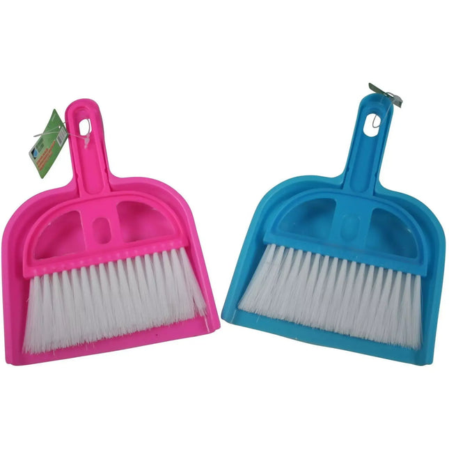 Benson Mini Stoffer & Blik – Kunststof – 21 cm – Roze of Blauw