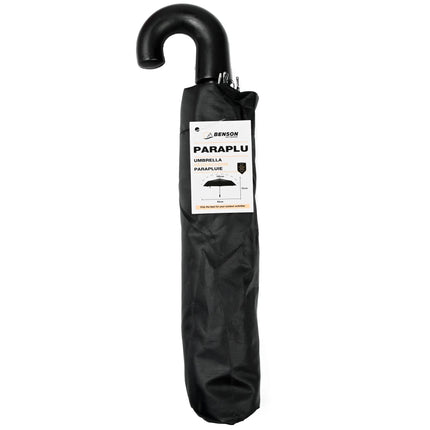 Benson Vouwparaplu – Compact & Draagbaar – Ø 95 cm – Inclusief Opberghoes – Zwart