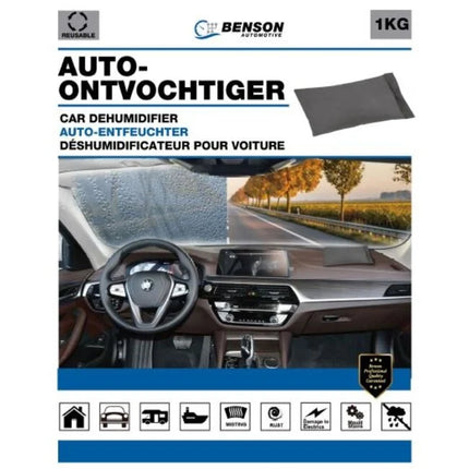 Benson Herbruikbare Auto-ontvochtiger – 1 kg XL – Tegen Condens & Schimmel – Magnetron Herlaadbaar