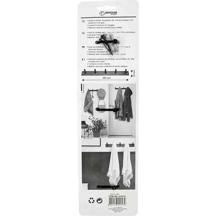 Benson Kapstok met 5 Haken - RVS - Wandmodel - 31,8 cm