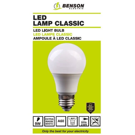 Benson Klassieke LED-lamp – A60 – 9W – E27 – Warm Wit
