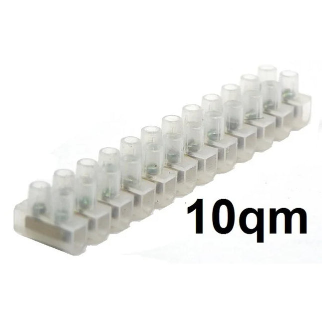 Benson Kroonsteenstrip 10 mm² - 10 stuks - 12 klemmen - Transparant Wit