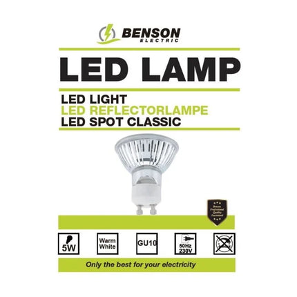 Benson Classic LED Spot – Glazen Uitvoering – GU10 – 5W – Warm Wit
