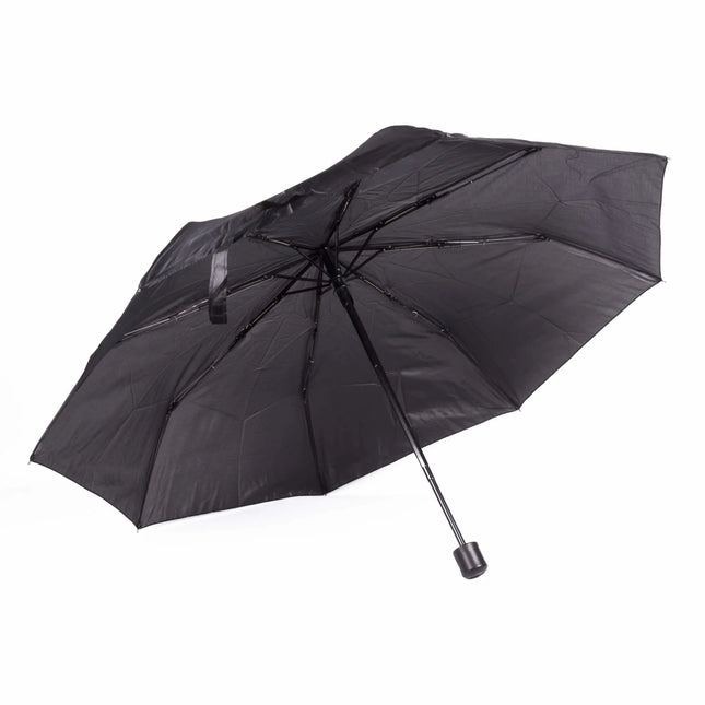 Mini paraplu - 95 cm - lichtgewicht - 8 panelen - klittenbandsluiting - Zwart