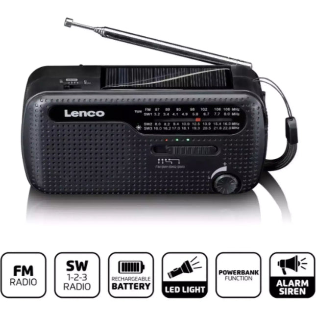 Dealzzz Opwindbare Noodradio – 4000mAh Powerbank – Solar & Dynamo – SOS Alarm