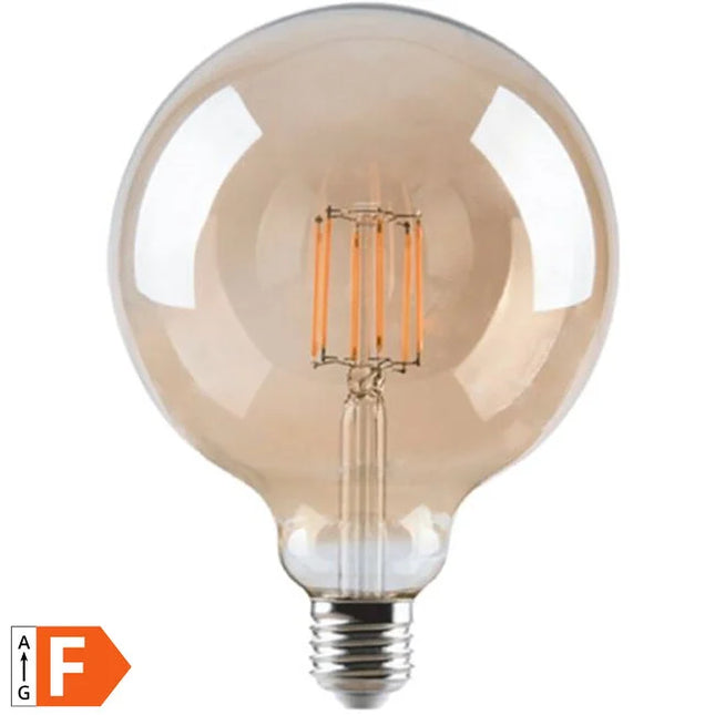 Benson Retro LED Filament Globe – G125 – 4W – E27 – Amber – Dimbaar