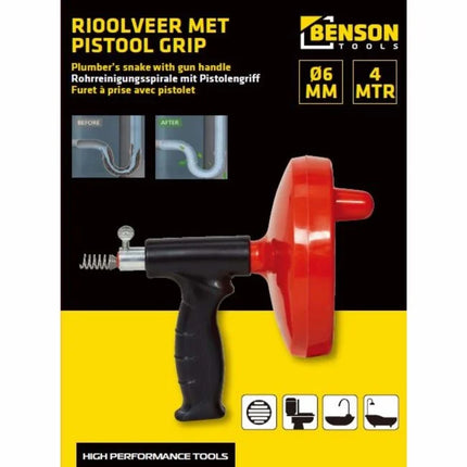 Benson Rioolveer met Pistoolgreep – 4 meter – Optimale Controle