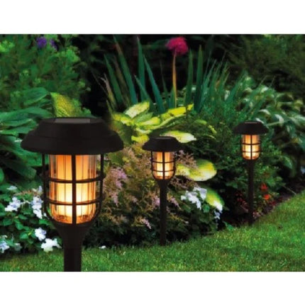 Benson Solar Tuinlamp Fakkel – Set van 3 – Realistisch Vlameffect – 43 cm