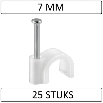 Snoerclips  7 mm - 25 Stuks