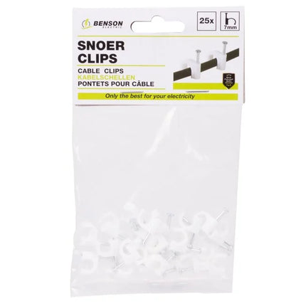 Snoerclips  7 mm - 25 Stuks
