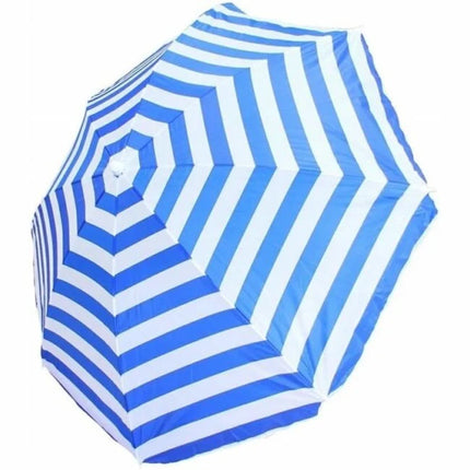 Benson Strandparasol - Ø 160 cm - Wit/Blauw Print - Aluminium Frame