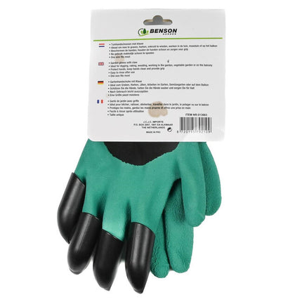 Benson Tuinhandschoenen met Klauw - Graven en Wieden - One-size - Groen/Zwart
