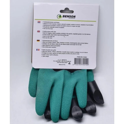 Benson Tuinhandschoenen met Klauw - Graven en Wieden - One-size - Groen/Zwart