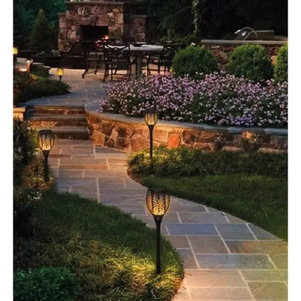 Benson Solar Tuinlamp Fakkel – Set van 2 – Realistisch Vlameffect – 74 cm