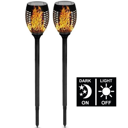 Benson Solar Tuinlamp Fakkel – Set van 2 – Realistisch Vlameffect – 74 cm