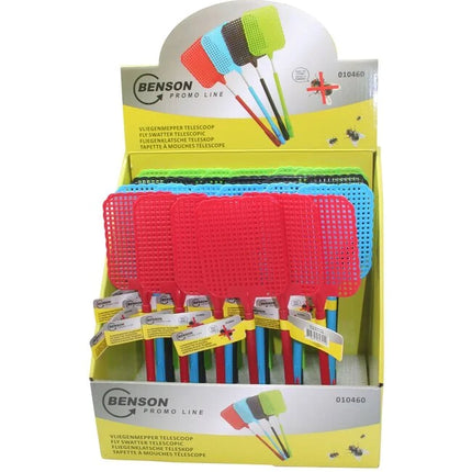 Benson Telescopische Vliegenmepper - Uitschuifbaar 25-47,5 cm - Assorti Kleuren