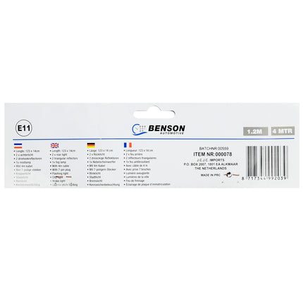 Benson Verlichtingsbalk - Mistlamp - 122 cm - 4 Meter Kabel - 7-Polig