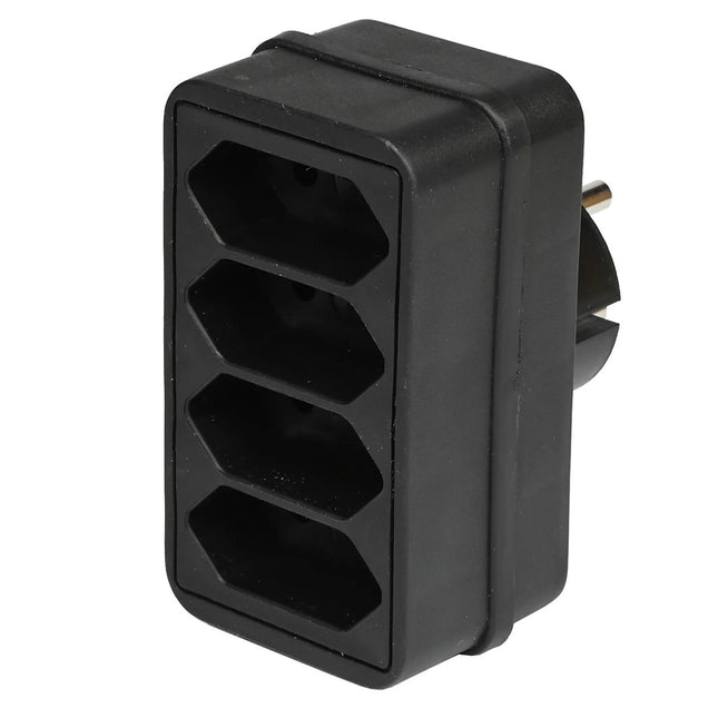Benson Stekker Quattro – 4-voudige Verdeelstekker – Zwart – 2300 Watt