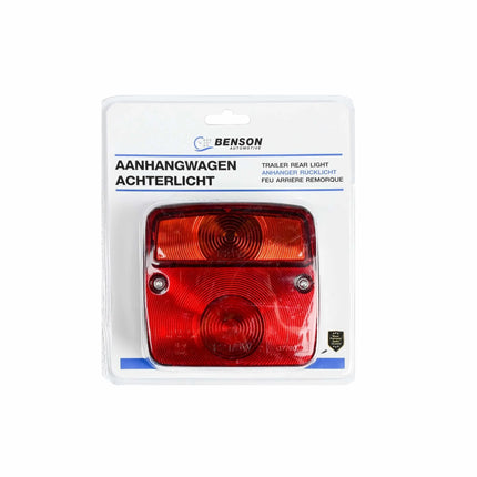 Benson Achterlicht Aanhanger Vierkant - 4 Functies - 105x95 mm