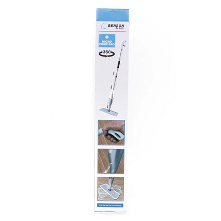 Benson Vloermop met Sprayfunctie – Microvezel – 360° Draaibaar – Voor Harde Vloeren