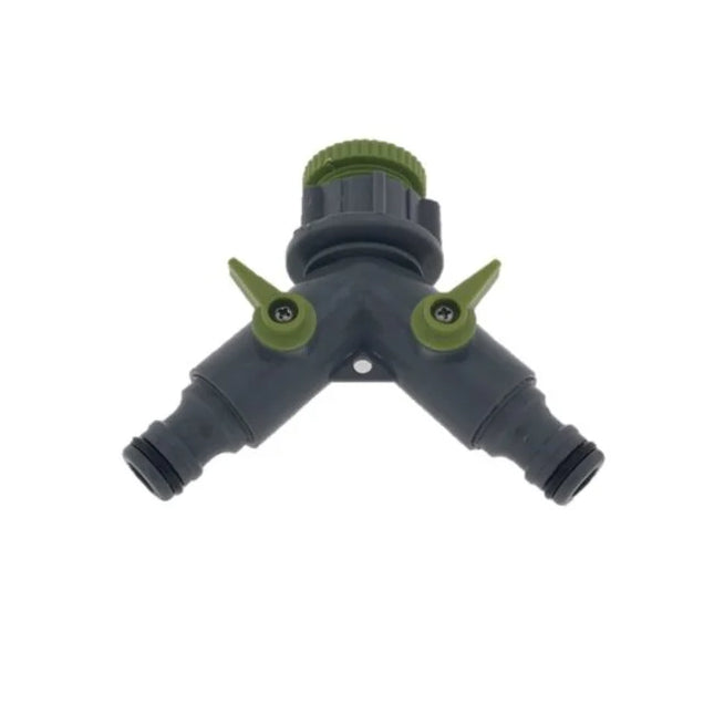 Benson 2-Weg Waterverdeler met Snelkoppeling - 1/2" & 3/4" - Apart Afsluitbaar