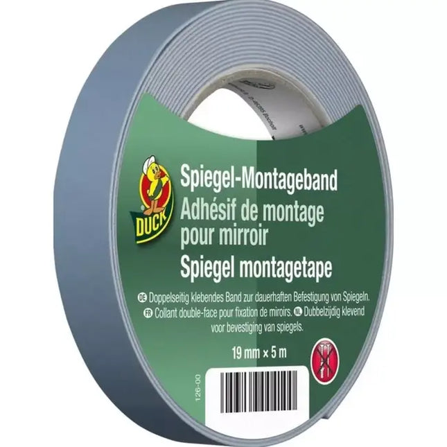 Duck Spiegel-montagetape 19 mm x 5 m - Sterke Montage zonder Boren