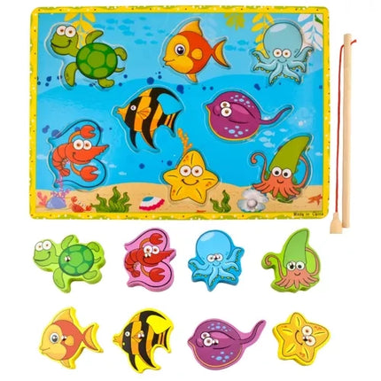 Kruzzel Visspel - Educatieve Houten Puzzel met Magneet