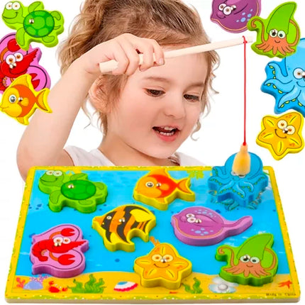 Kruzzel Visspel - Educatieve Houten Puzzel met Magneet