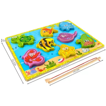 Kruzzel Visspel - Educatieve Houten Puzzel met Magneet
