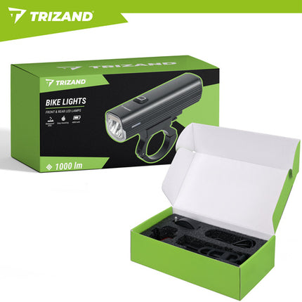 Trizand LED Fietsverlichting Set - 1000lm - USB-C - Powerbank