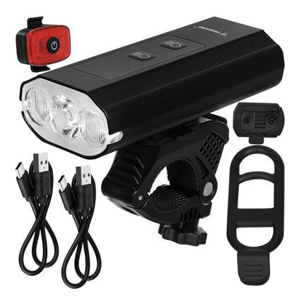 Trizand LED Fietsverlichtingsset - 1300 lm - Met Powerbank - USB-C