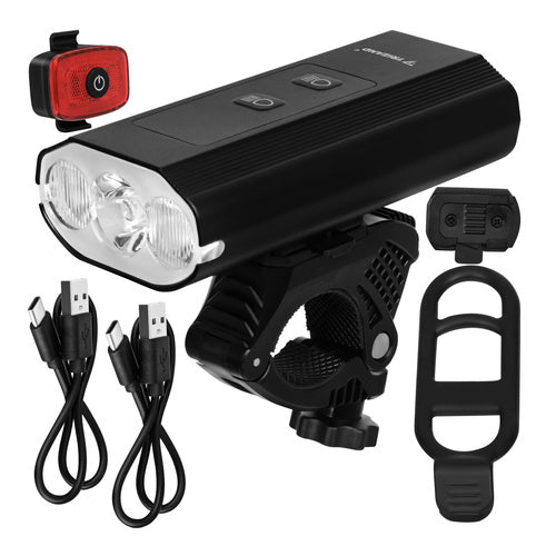 Trizand LED Fietsverlichtingsset - 1300 lm - Met Powerbank - USB-C