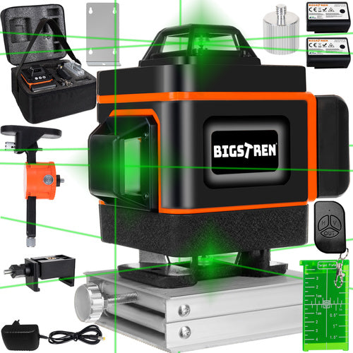 Bigstren 4D Laserwaterpas - 16 Lijnen - 360° Groene Laser