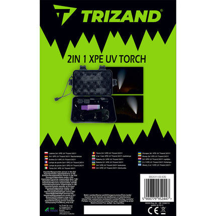 Trizand 24311 2-in-1 XPE UV Zaklamp – LED – Met Zoom – Waterproof – Zwart