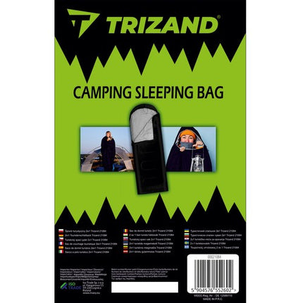 Trizand 2-in-1 Slaapzak - Mummy Model - 210 cm - Zwart/Grijs