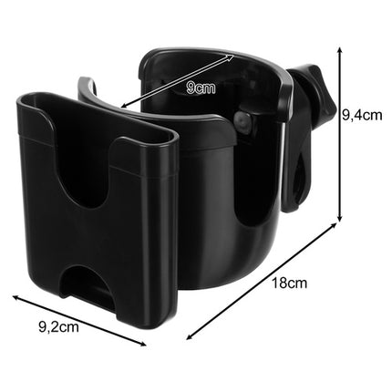 2-in-1 Bekerhouder & Telefoonhouder voor Kinderwagen