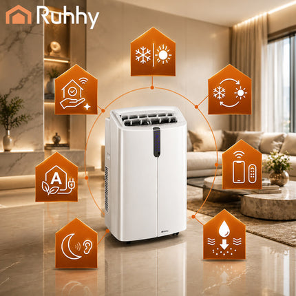 Ruhhy Mobiele Airco met WiFi - 3.5kW - 12000 BTU - 4-in-1