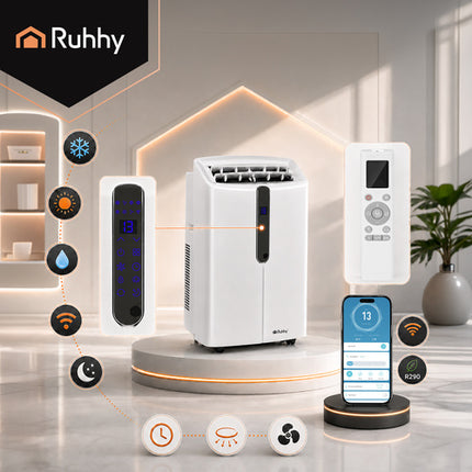 Ruhhy Mobiele Airco met WiFi - 3.5kW - 12000 BTU - 4-in-1