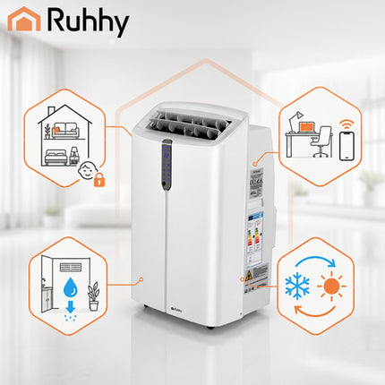 Ruhhy Mobiele Airco met WiFi - 3.5kW - 12000 BTU - 4-in-1