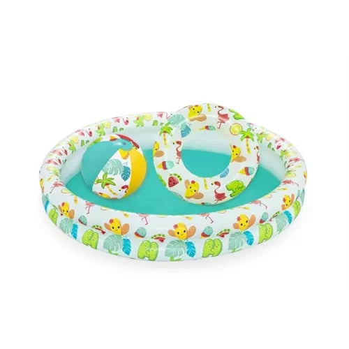 Bestway 3-in-1 Opblaasbaar Zwembad - Met Bal en Zwemband - 122 x 20 cm