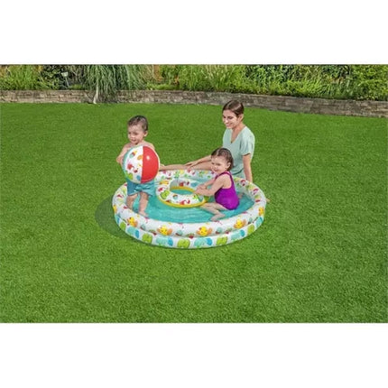 Bestway 3-in-1 Opblaasbaar Zwembad - Met Bal en Zwemband - 122 x 20 cm
