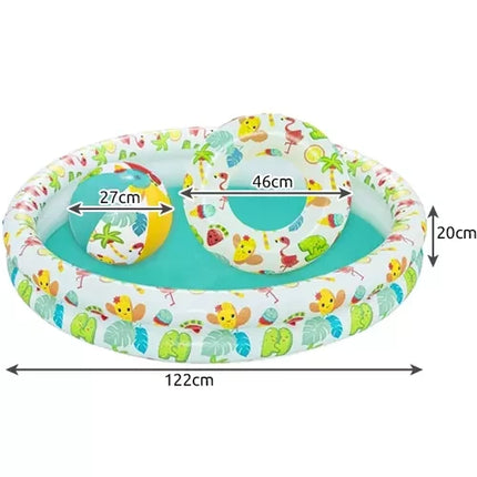 Bestway 3-in-1 Opblaasbaar Zwembad - Met Bal en Zwemband - 122 x 20 cm