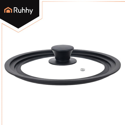 Ruhhy 25563 Universele Glazen Deksel met Siliconen Rand - 18/20/22 cm