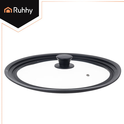 Ruhhy 25561 Universele Glazen Deksel met Siliconen Rand - 28/30/32 cm