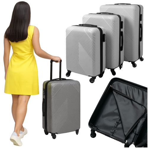 Trizand Koffer-set 3-delig - Hardcase ABS - 39L, 70L & 99L - Grijs