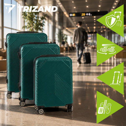 Trizand 3-delige Kofferset - Groen - ABS Reisbagage - S, M, L