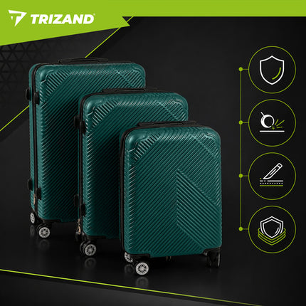 Trizand 3-delige Kofferset - Groen - ABS Reisbagage - S, M, L