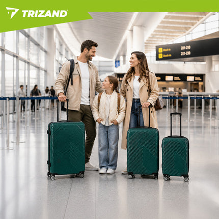 Trizand 3-delige Kofferset - Groen - ABS Reisbagage - S, M, L